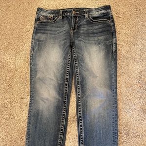 VIGOSS Chelsea Boyfriend Denim Blue Jeans   Womens size 11/12  Length 27"